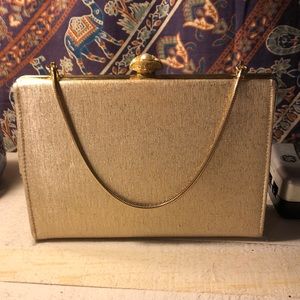 Vintage Gold Purse with Pearl Clasp